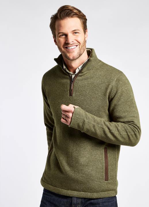 628F1002 vêtements vert sombre Dubarry Hommes pull à col zippé feeney