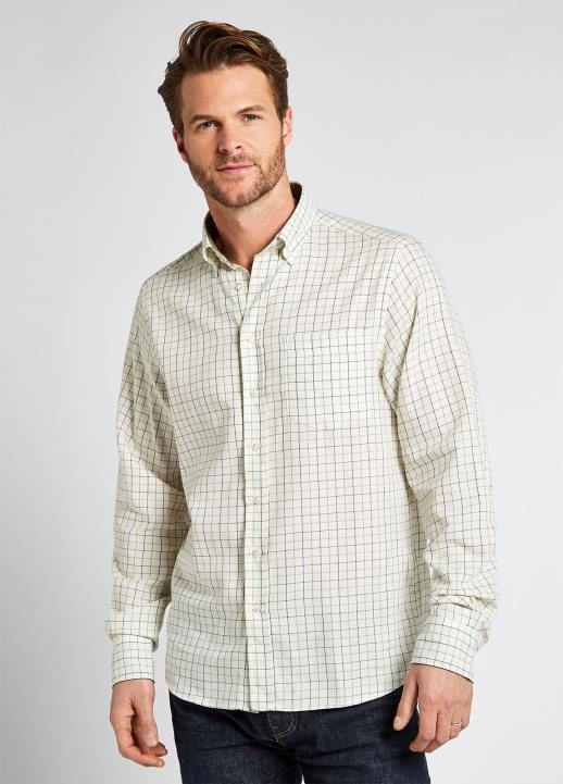 628F1016 vêtements crème Dubarry Hommes chemise à carreaux hollymount