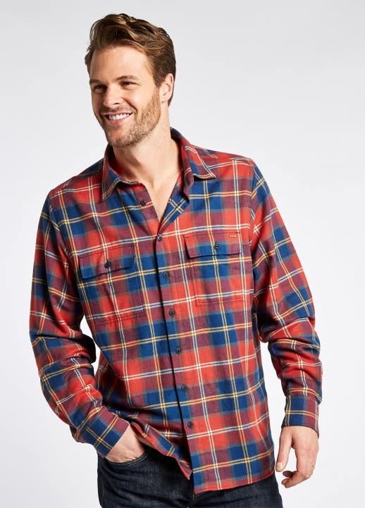 628F1025 vêtements indigo Dubarry Hommes chemise en flanelle à carreaux shelbourne