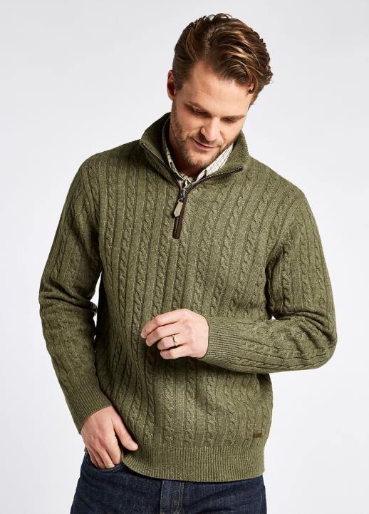628F1088 vêtements vert sombre Dubarry Hommes pull col zippé cronin
