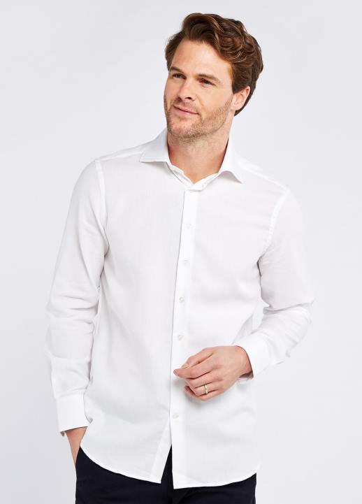 628F1136 vêtements blanc Dubarry Hommes chemise coupe ajustée herbert