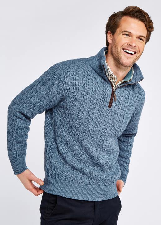 628F1153 vêtements bleu ardoise Dubarry Hommes pull tricoté portnahinch