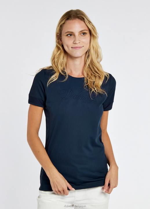 628F151 vêtements marine Dubarry femmes t-shirt actif à bordure