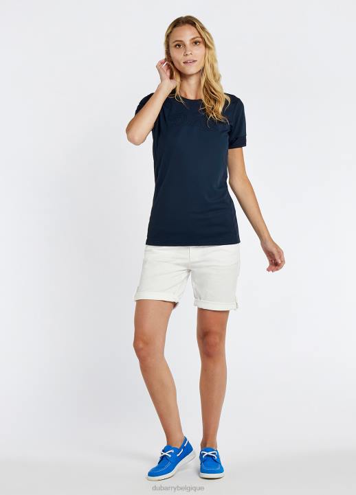 628F151 vêtements marine Dubarry femmes t-shirt actif à bordure