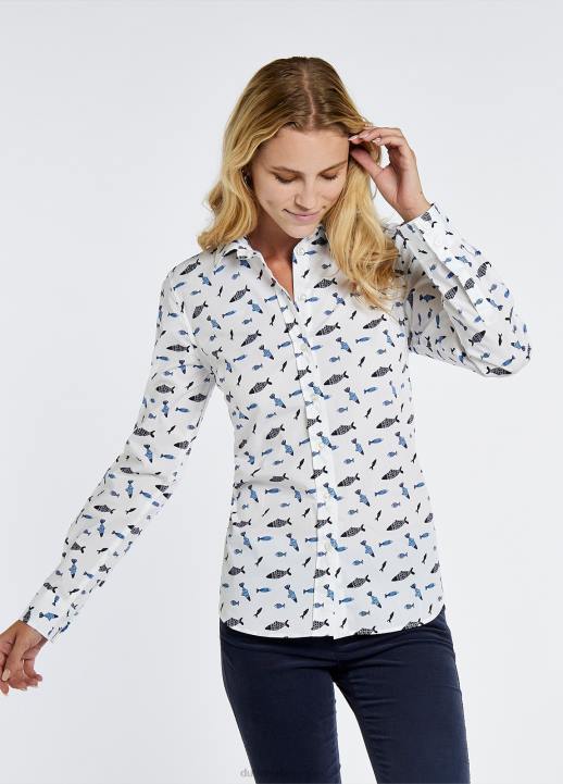 628F158 vêtements blanc Dubarry femmes chemise imprimée fleurs de cerisier
