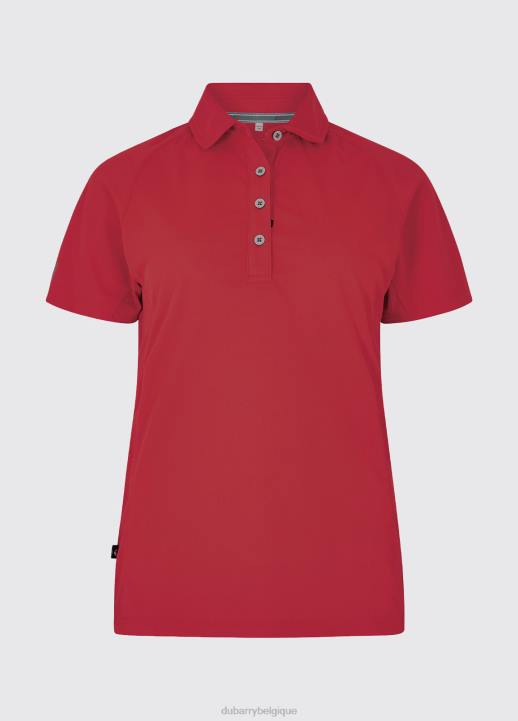 628F162 vêtements rouge Dubarry femmes polo technique riviera