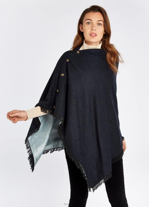 628F207 vêtements marine Dubarry femmes poncho en tweed noisette