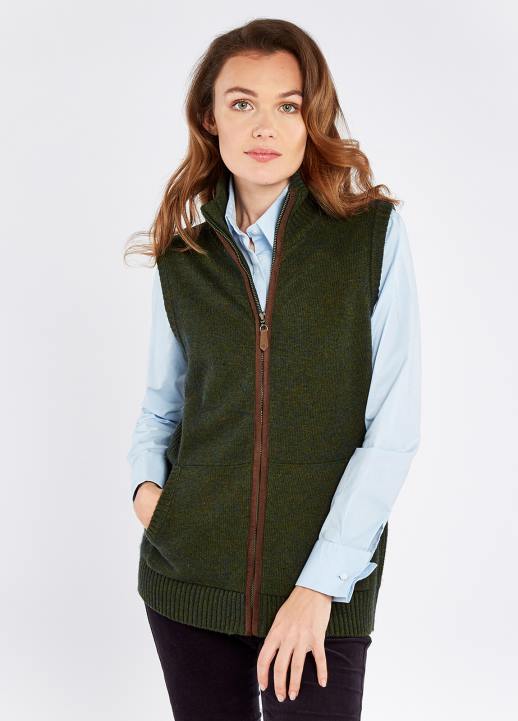 628F208 vêtements olive Dubarry femmes bodywarmer en tricot Sheedy