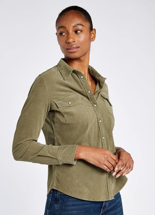 628F227 vêtements vert sombre Dubarry femmes chemise angélique pincord