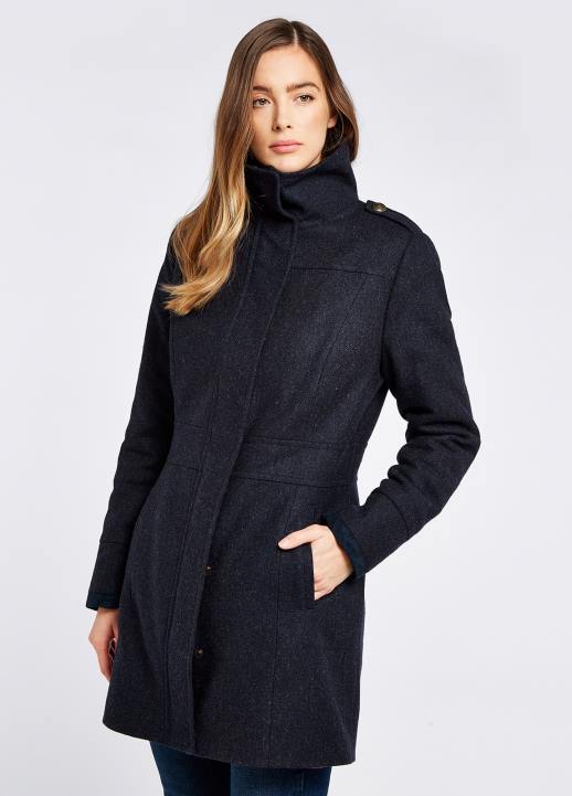628F248 vêtements marine Dubarry femmes manteau en tweed