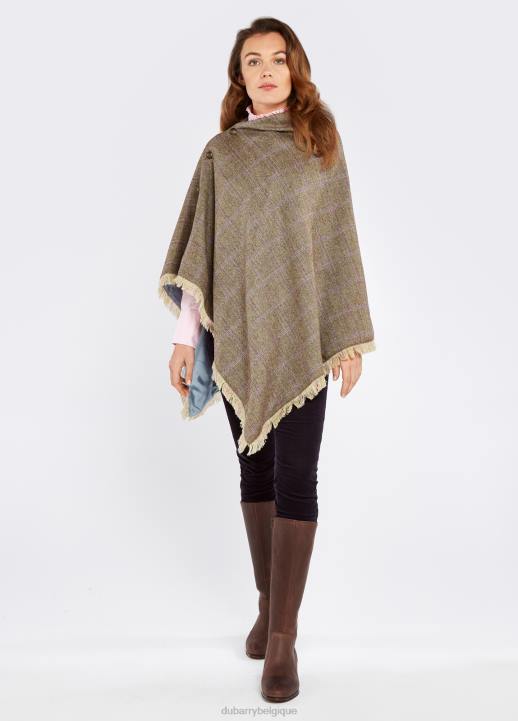 628F273 vêtements rose des bois Dubarry femmes poncho en tweed noisette