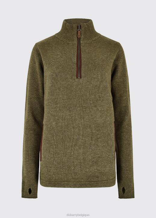 628F274 vêtements vert sombre Dubarry femmes pull morrisey à col zippé