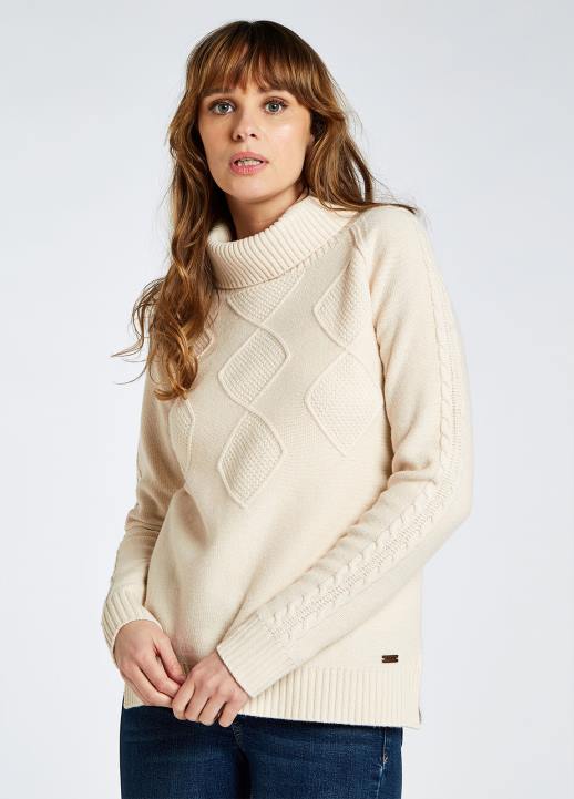 628F278 vêtements craie Dubarry femmes belleek - pull épais à col roulé