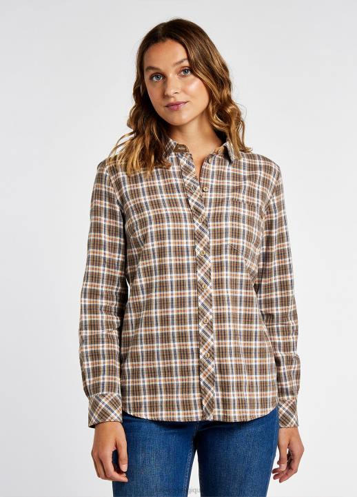 628F292 vêtements récolte Dubarry femmes chemise à carreaux japonica