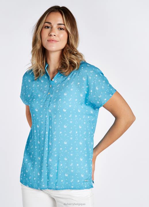 628F297 vêtements bleuet Dubarry femmes haut imprimé cascade