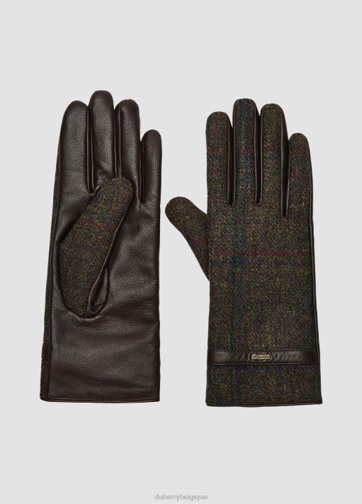 628F417 accessoires ciguë Dubarry femmes gants en cuir tweed Ballycastle