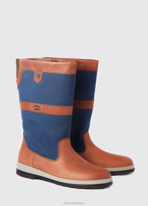 628F46 chaussure bleu marine/marron Dubarry femmes botte de voile trèfle