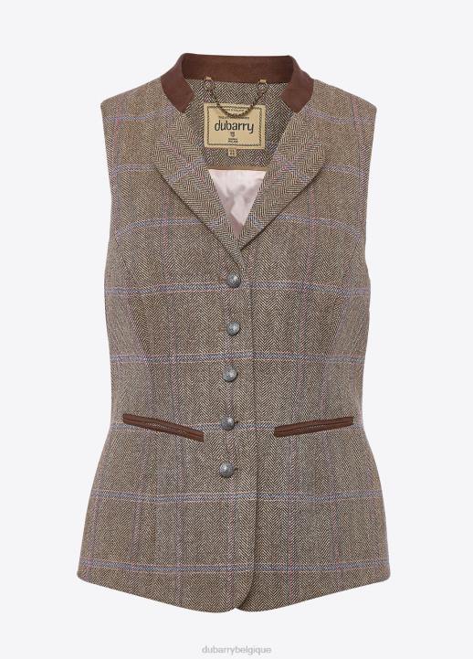 628F491 vêtements rose des bois Dubarry femmes gilet en tweed à fuseaux
