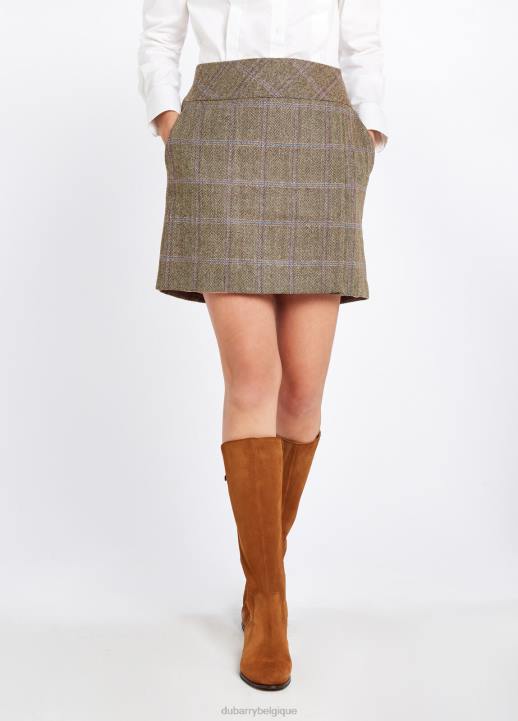 628F504 vêtements rose des bois Dubarry femmes jupe en tweed à fleurs
