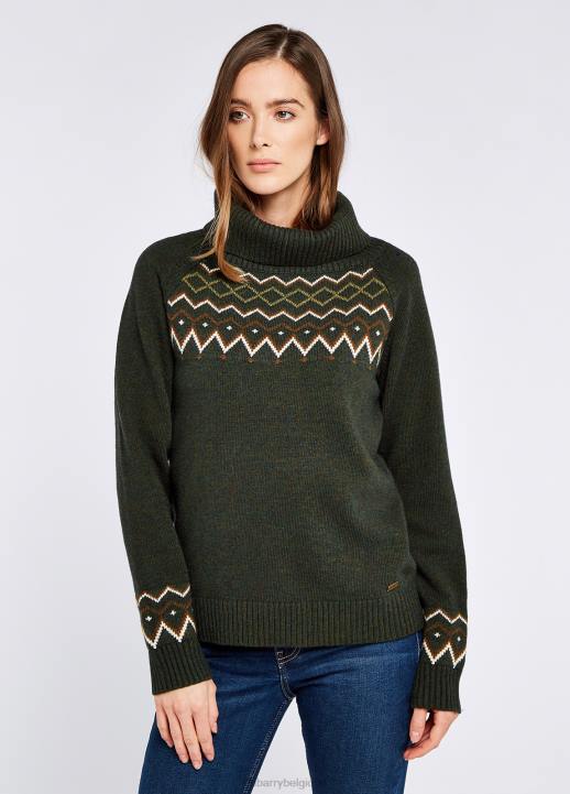 628F521 vêtements olive Dubarry femmes pull en jacquard riverstown