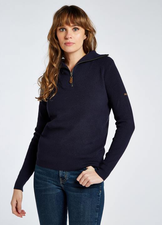 628F535 vêtements marine Dubarry femmes pull à col zippé Kilbarry