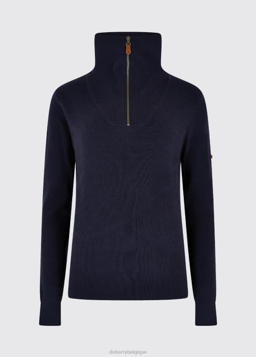 628F535 vêtements marine Dubarry femmes pull à col zippé Kilbarry