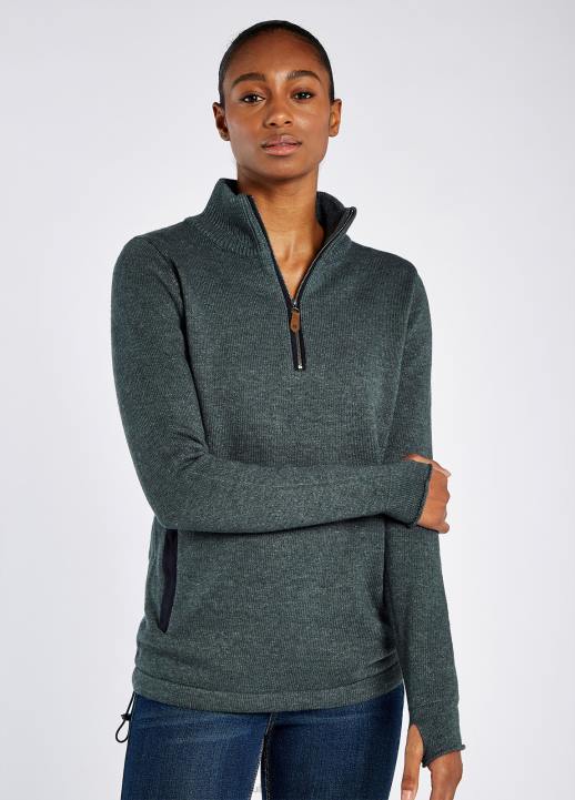 628F545 vêtements caillou sombre Dubarry femmes pull morrisey à col zippé