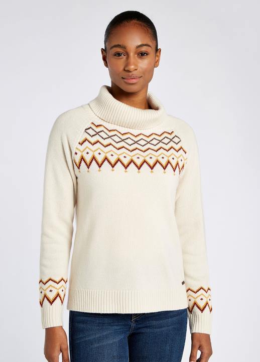 628F606 vêtements craie Dubarry femmes pull en jacquard riverstown