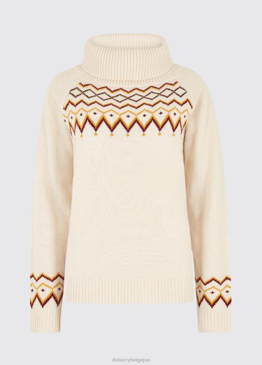 628F606 vêtements craie Dubarry femmes pull en jacquard riverstown