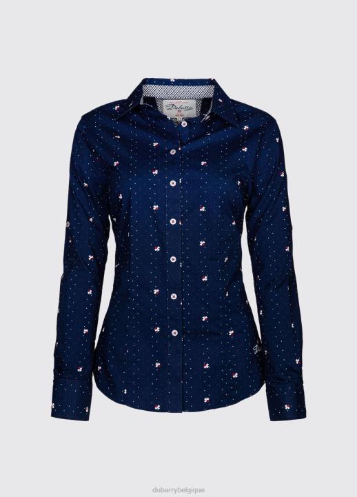 628F624 vêtements marine Dubarry femmes chemise imprimée azalée