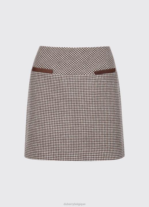 628F642 vêtements café Dubarry femmes mini-jupe en tweed trèfle