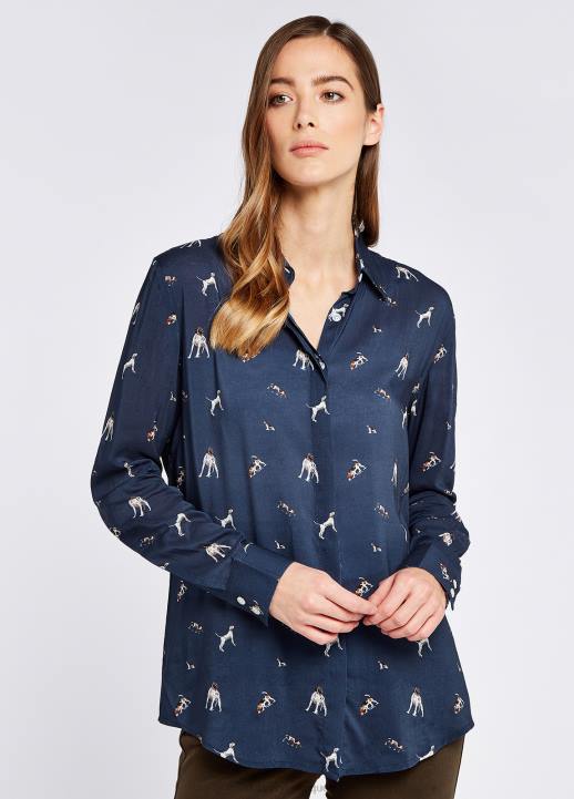 628F707 vêtements marine Dubarry femmes chemise à imprimé Daphné