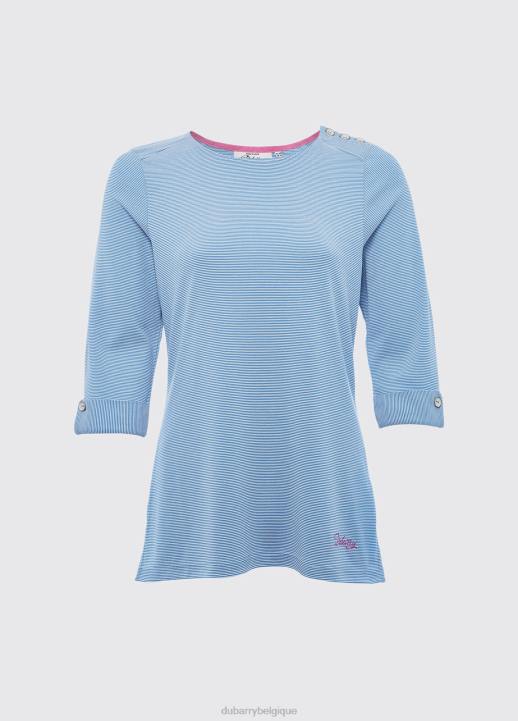 628F735 vêtements bleu Dubarry femmes haut à rayures portmagee