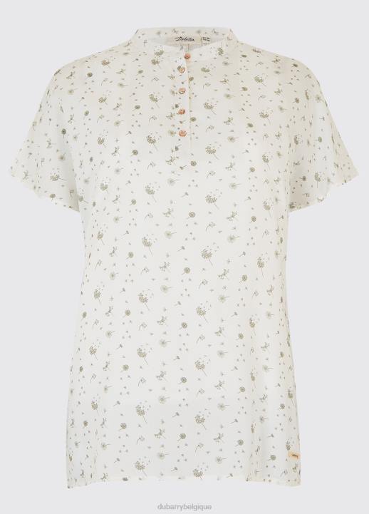 628F763 vêtements blanc Dubarry femmes haut imprimé cascade