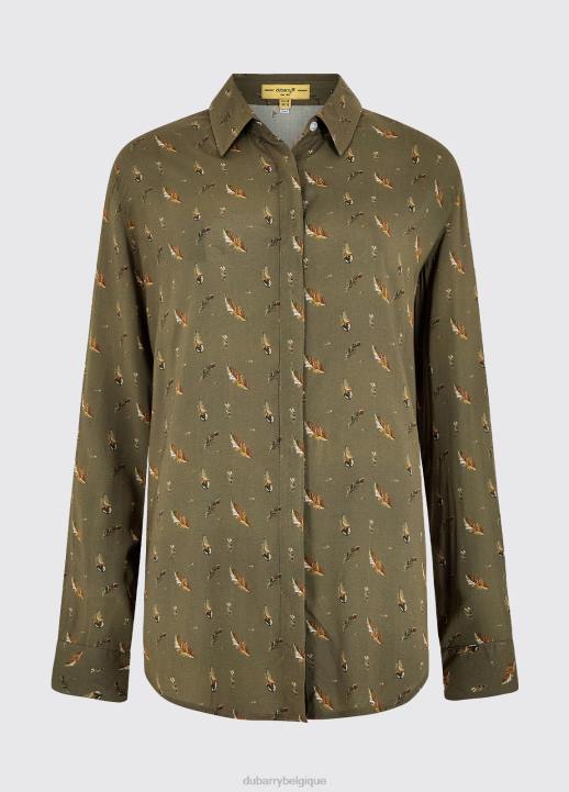 628F775 vêtements vert sombre Dubarry femmes chemise de verger