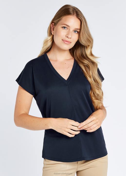 628F817 vêtements marine Dubarry femmes top laragh à col v