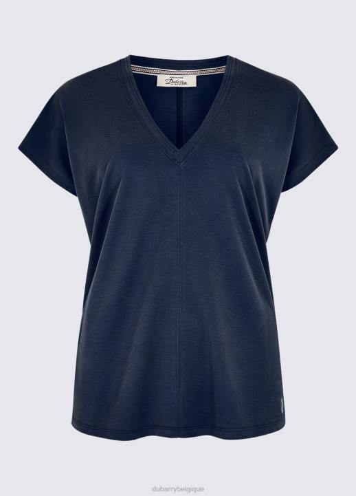 628F817 vêtements marine Dubarry femmes top laragh à col v