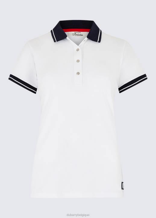 628F820 vêtements blanc Dubarry femmes polo avec vue sur la rivière