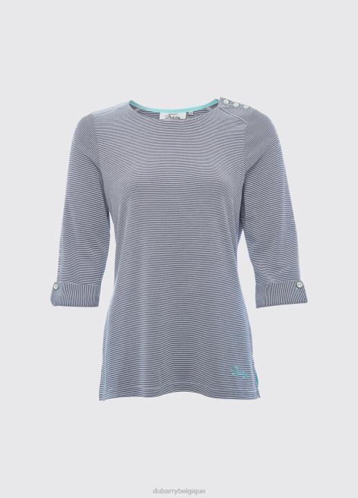 628F833 vêtements marine Dubarry femmes haut à rayures portmagee