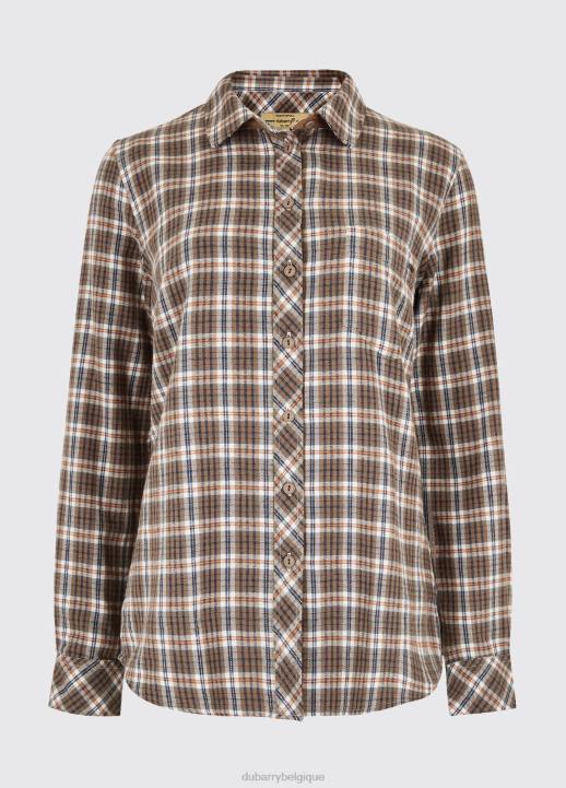 628F292 vêtements récolte Dubarry femmes chemise à carreaux japonica