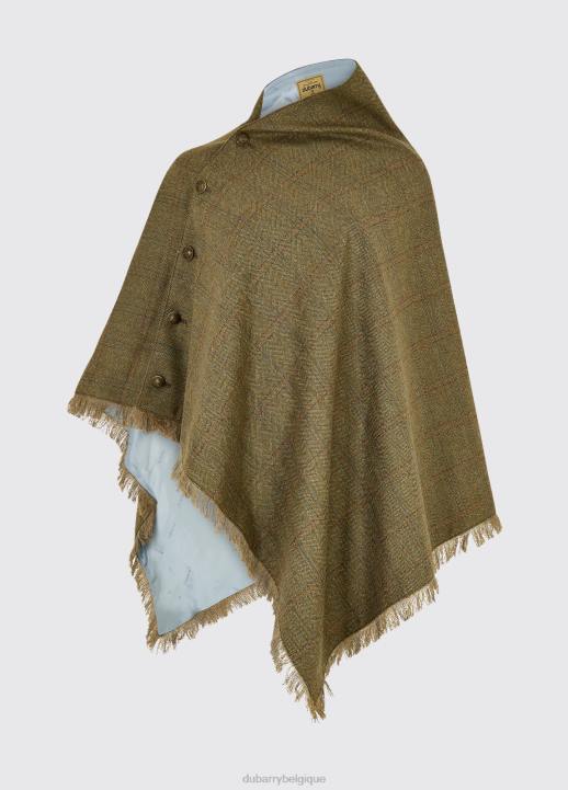 628F523 vêtements gland Dubarry femmes poncho en tweed noisette