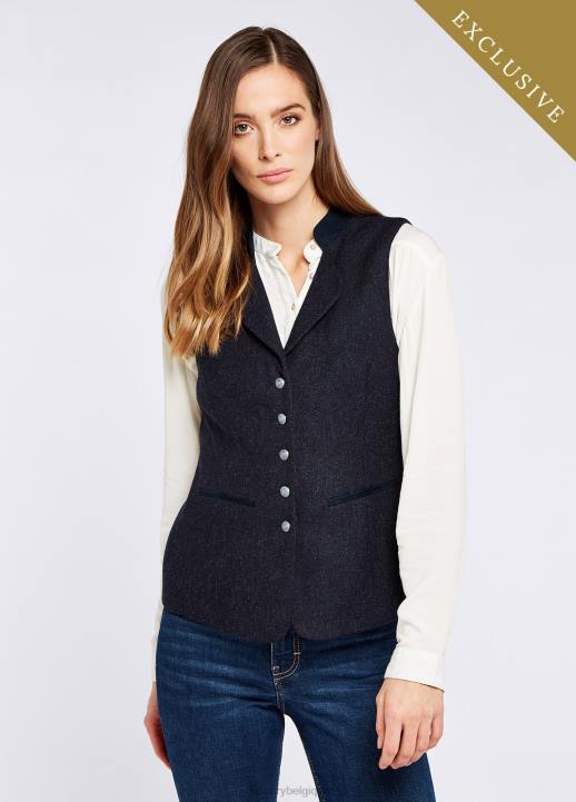 628F690 vêtements marine Dubarry femmes gilet en tweed à fuseaux