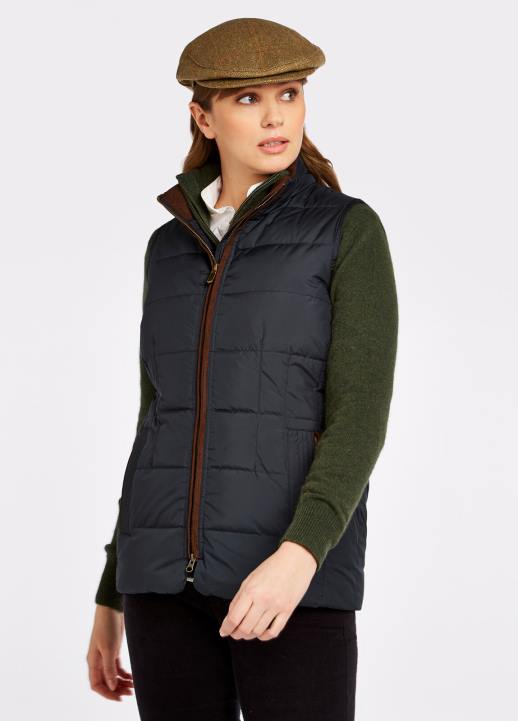 628F222 vêtements bleu marine multicolore Dubarry femmes gilet matelassé Spiddal